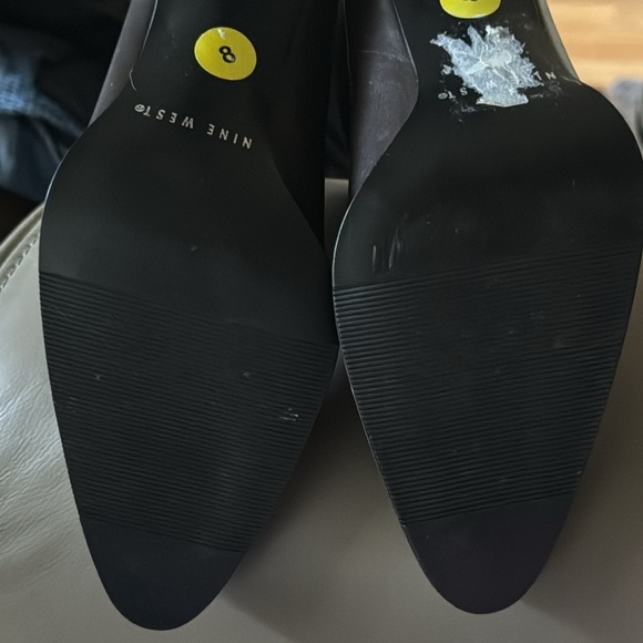 Nine West brown leather ankle boots booties back zipper Sz 8 - Picture 8 of 9